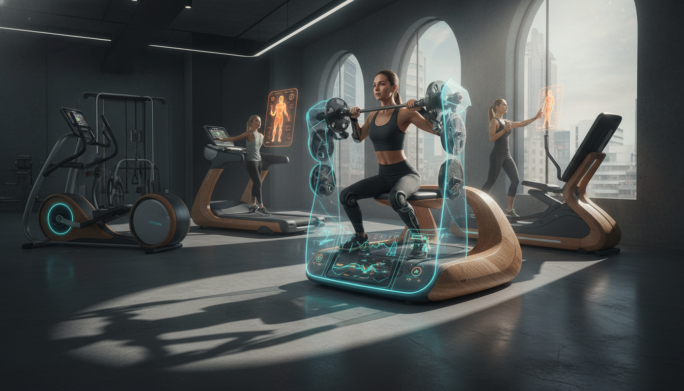 AI搭載マシンを使用した女性のトレーニングシーン