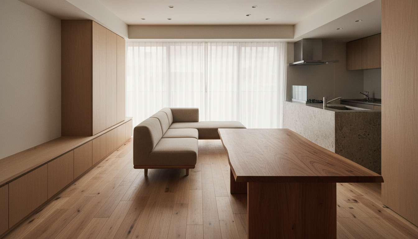 港区三田の2LDKマンションのモダンなリビングルーム