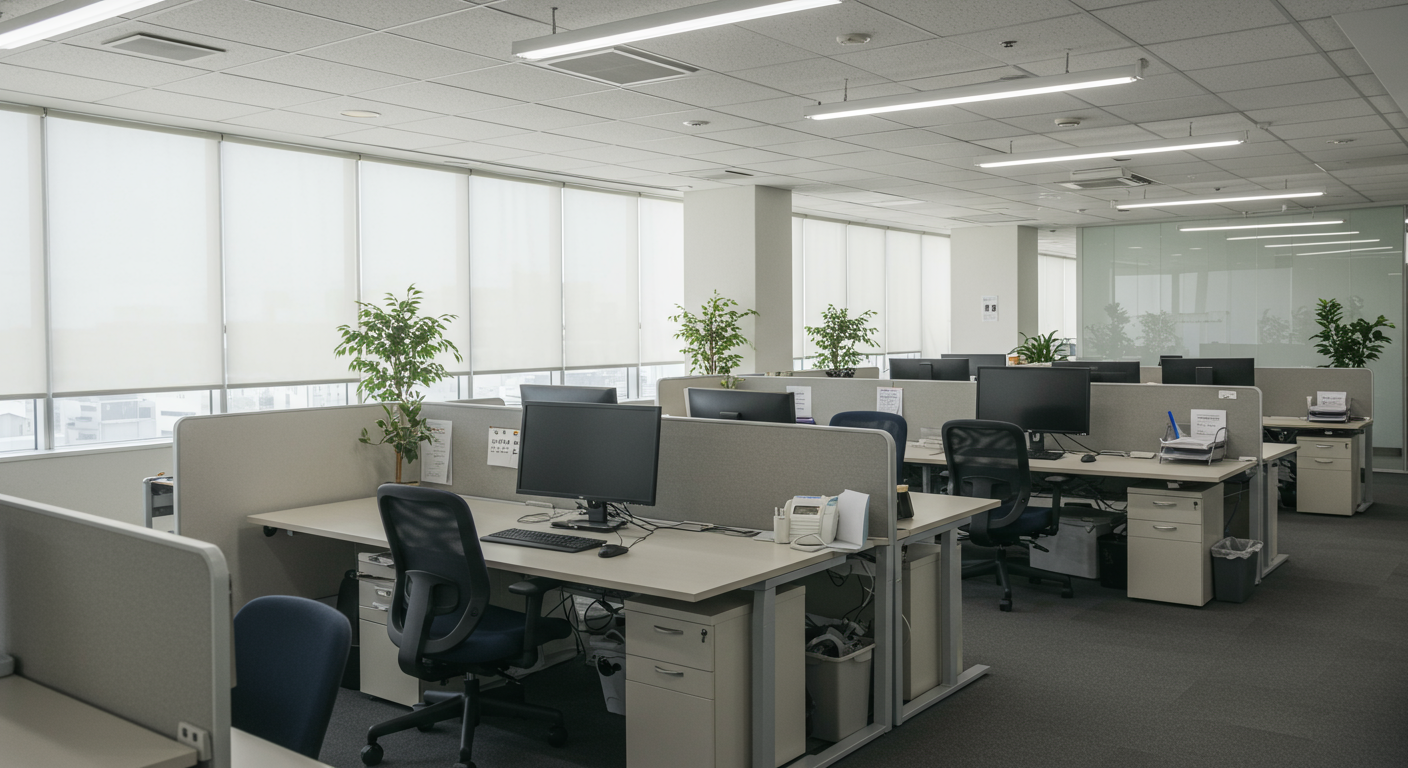 コスト削減に成功した企業オフィスの様子