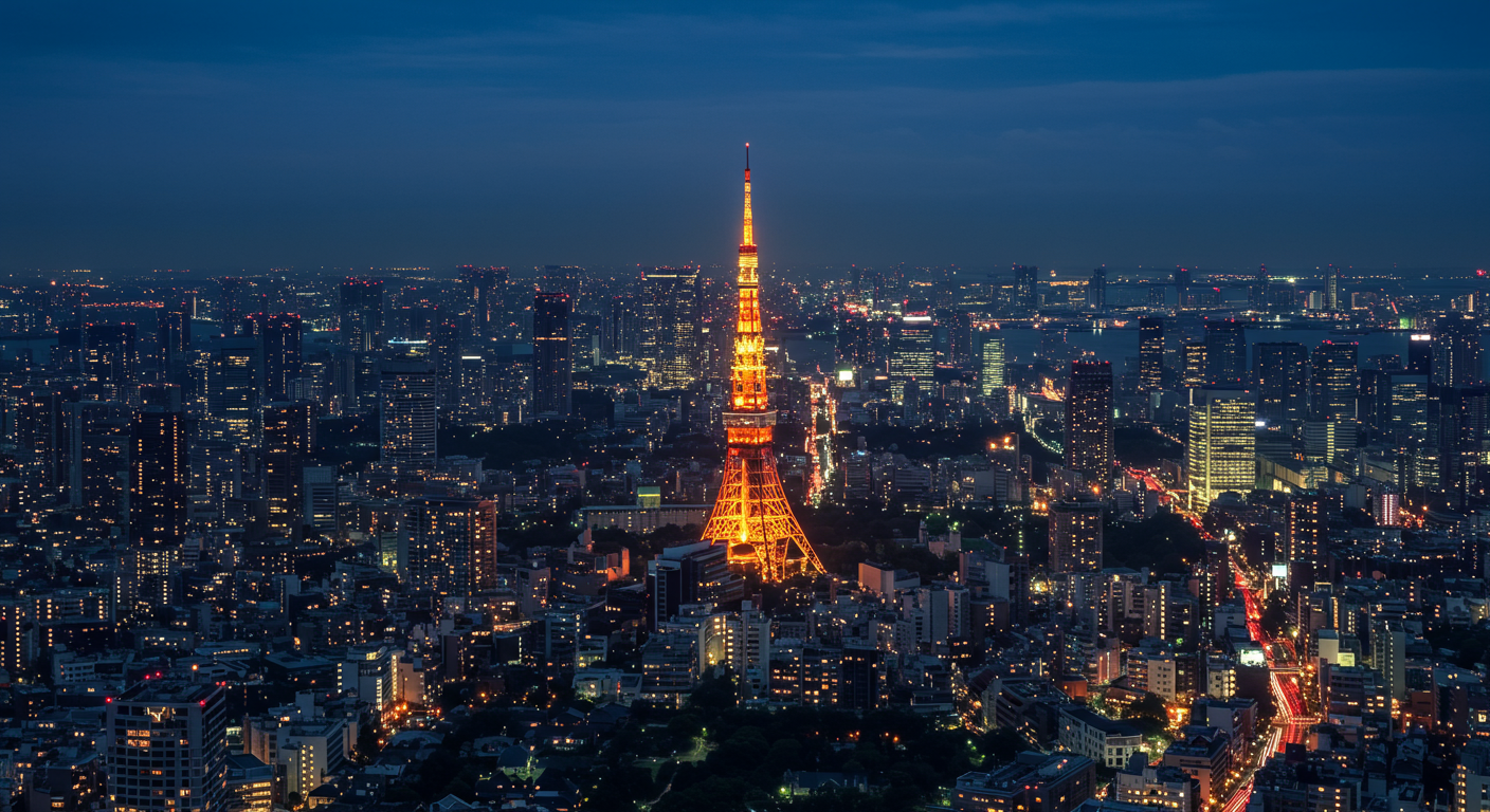 東京タワーが見える港区の夜景