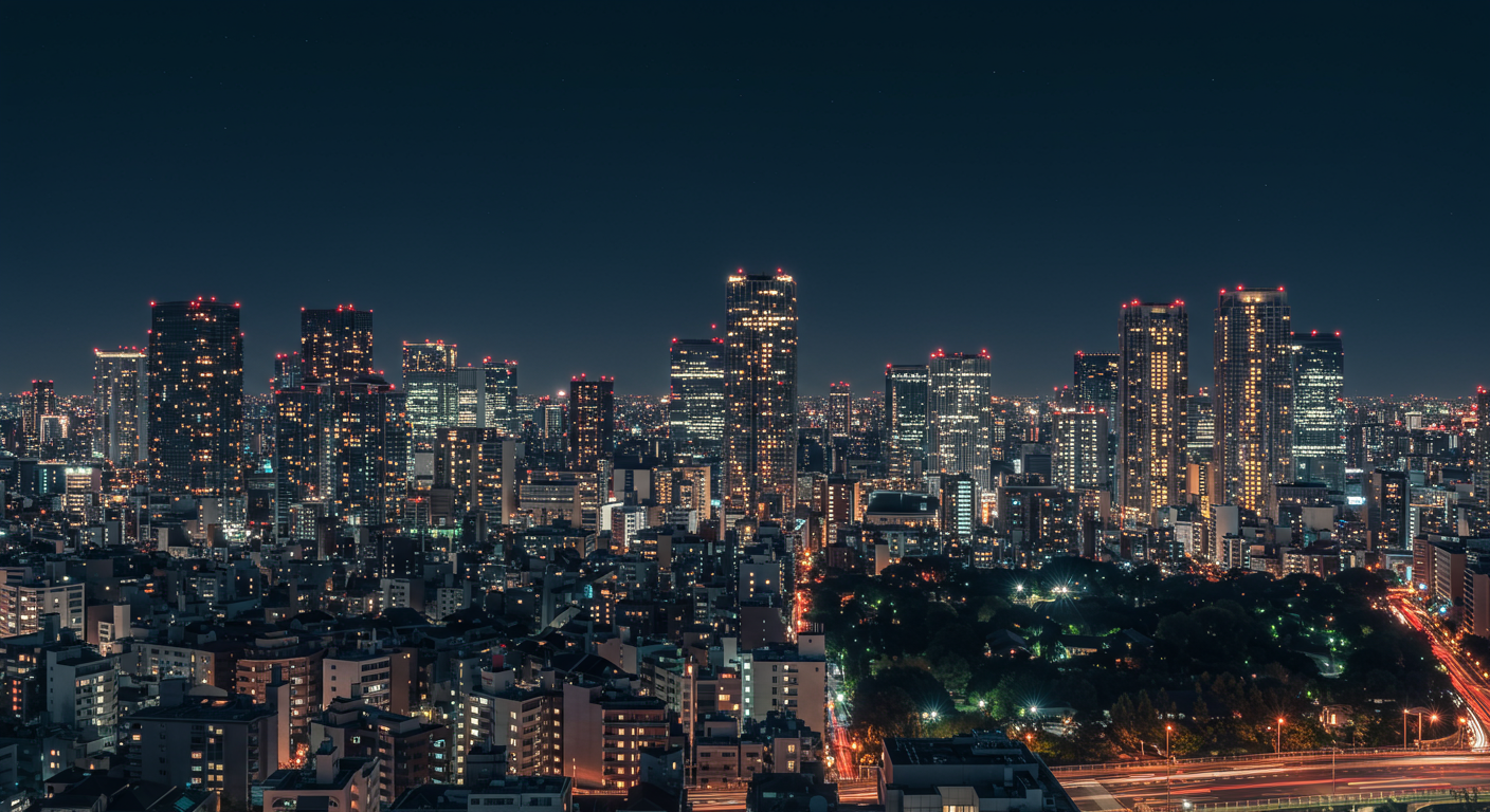 赤坂の美しい夜景と高層ビル