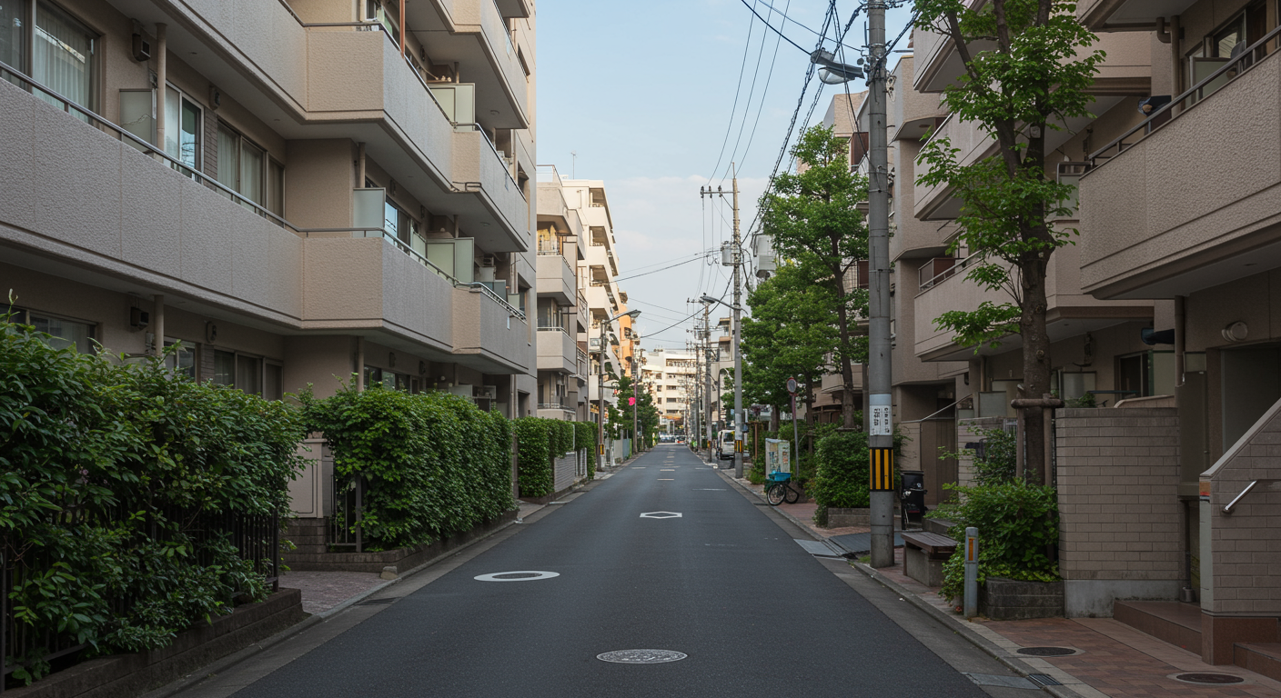 赤坂の閑静な住宅街の様子