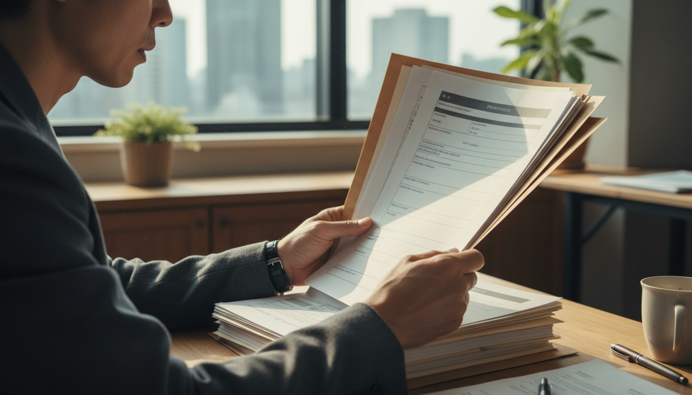 特殊車両通行許可申請の注意点を確認する様子