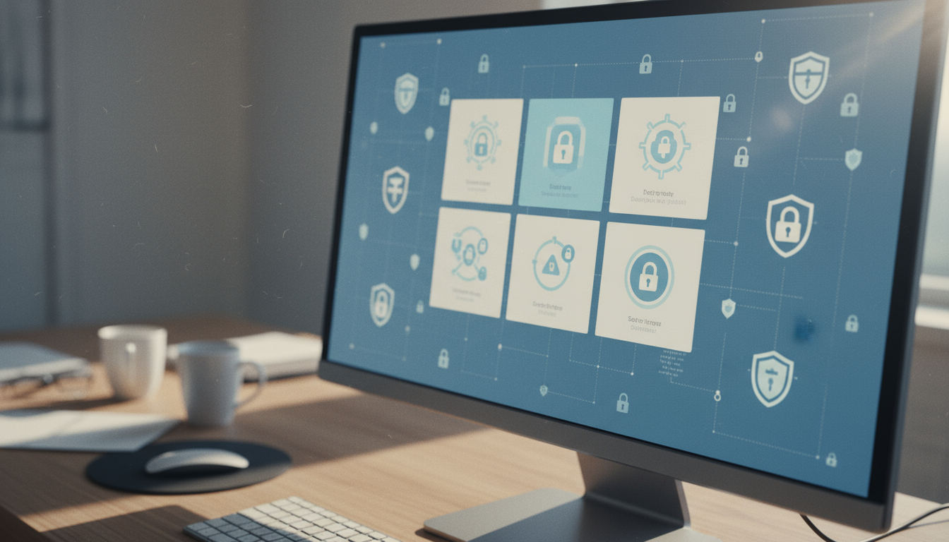 Officeセキュリティ設定画面とパスワード保護のイメージ