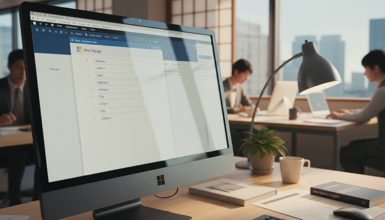 Word差し込み印刷フィールドの設定画面