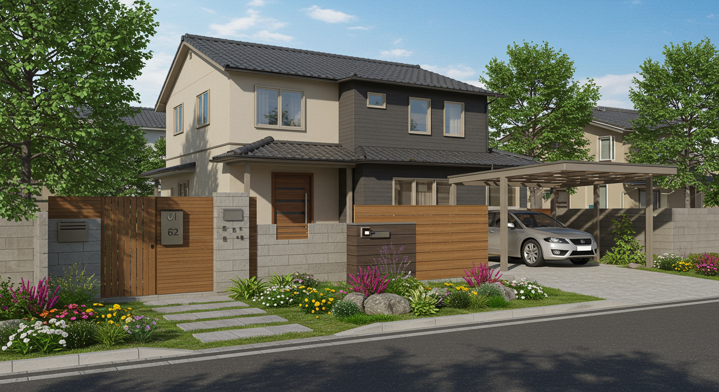 統一感のある外構デザインの例