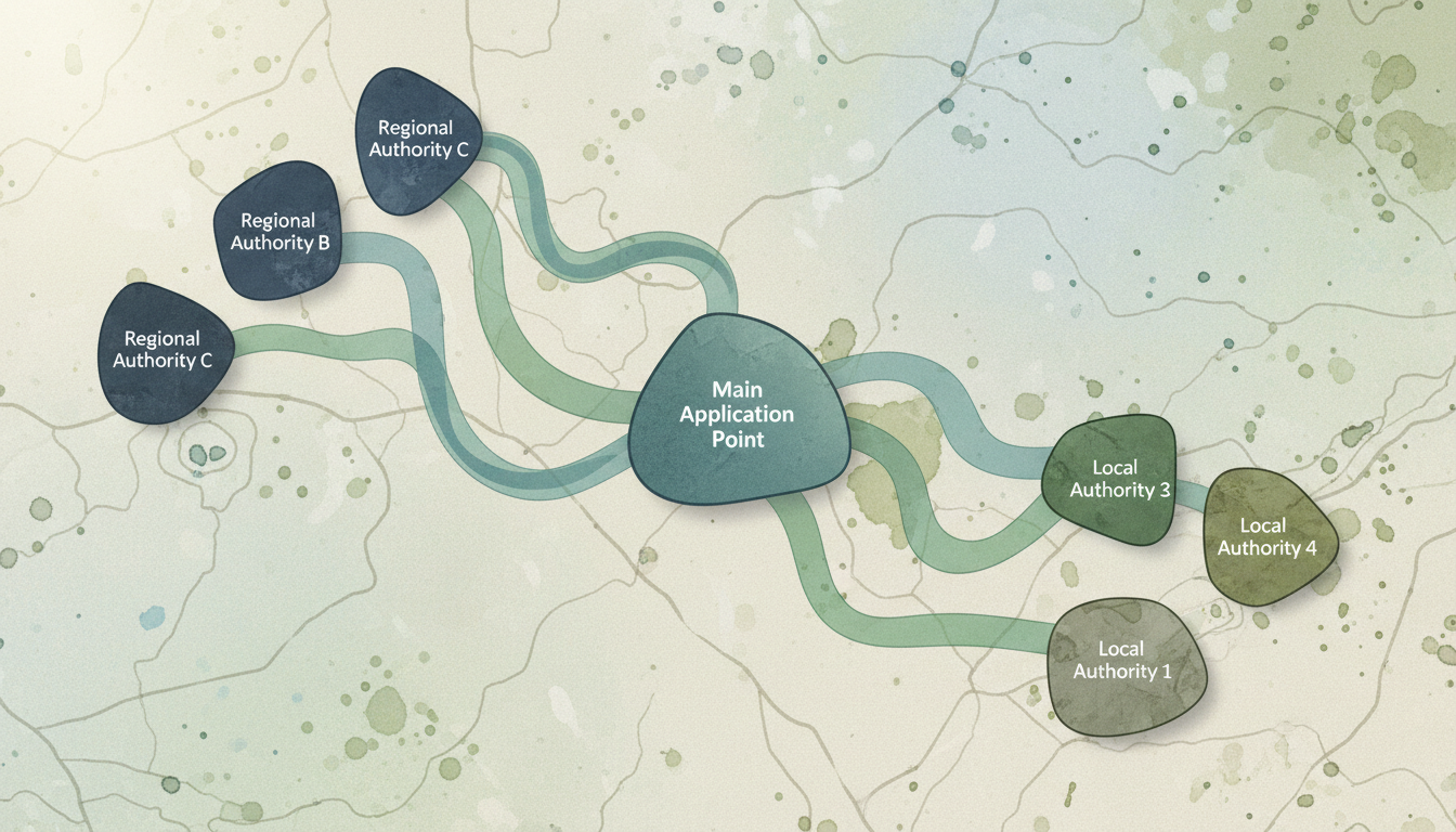 複数の道路管理者にまたがる申請の流れ