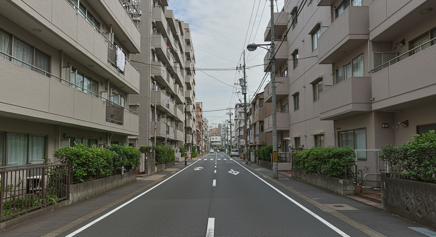 港区海岸エリアの住宅街の風景