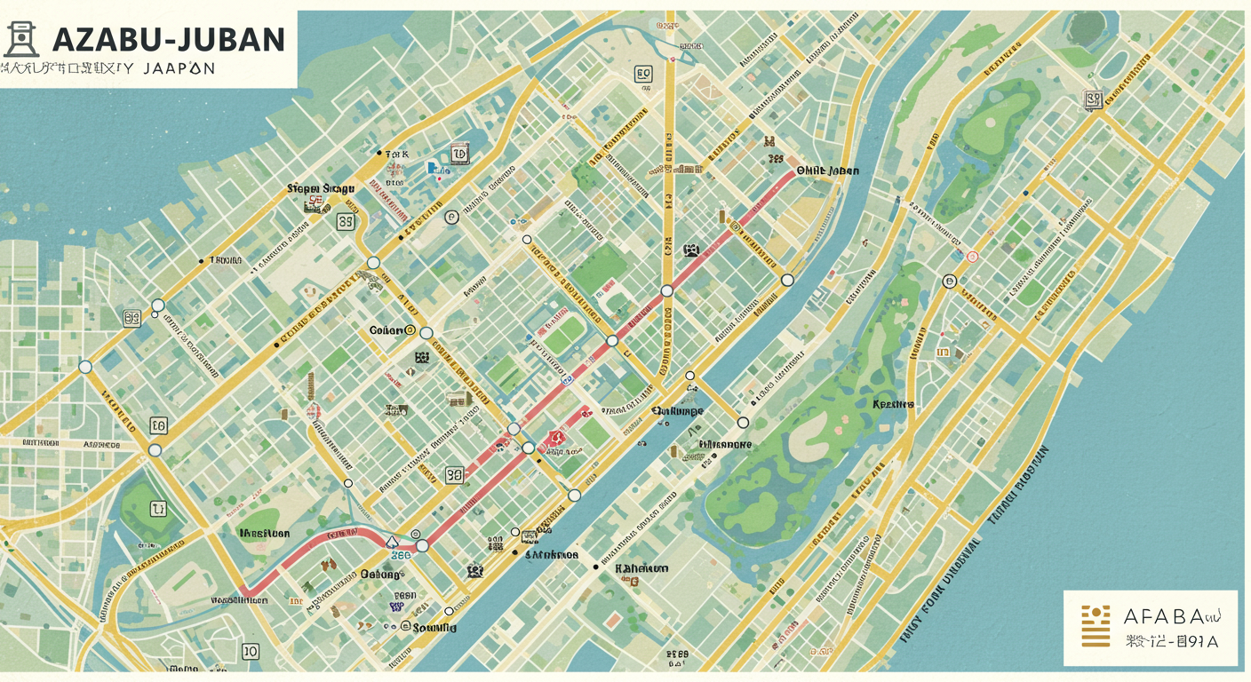 麻布十番駅周辺の地図と主要スポット
