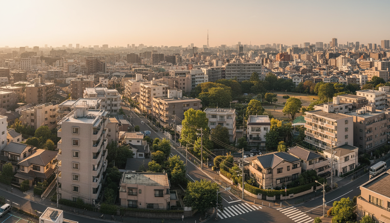 東京の都市景観と住宅街の調和