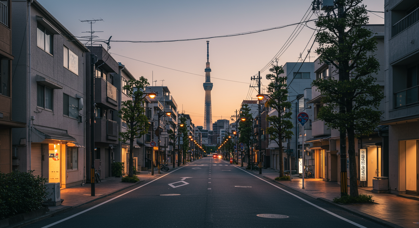 麻布台の街並みと東京タワーの風景