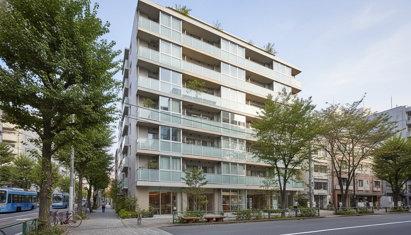 中央区入船エリアの新築賃貸マンション外観と周辺環境