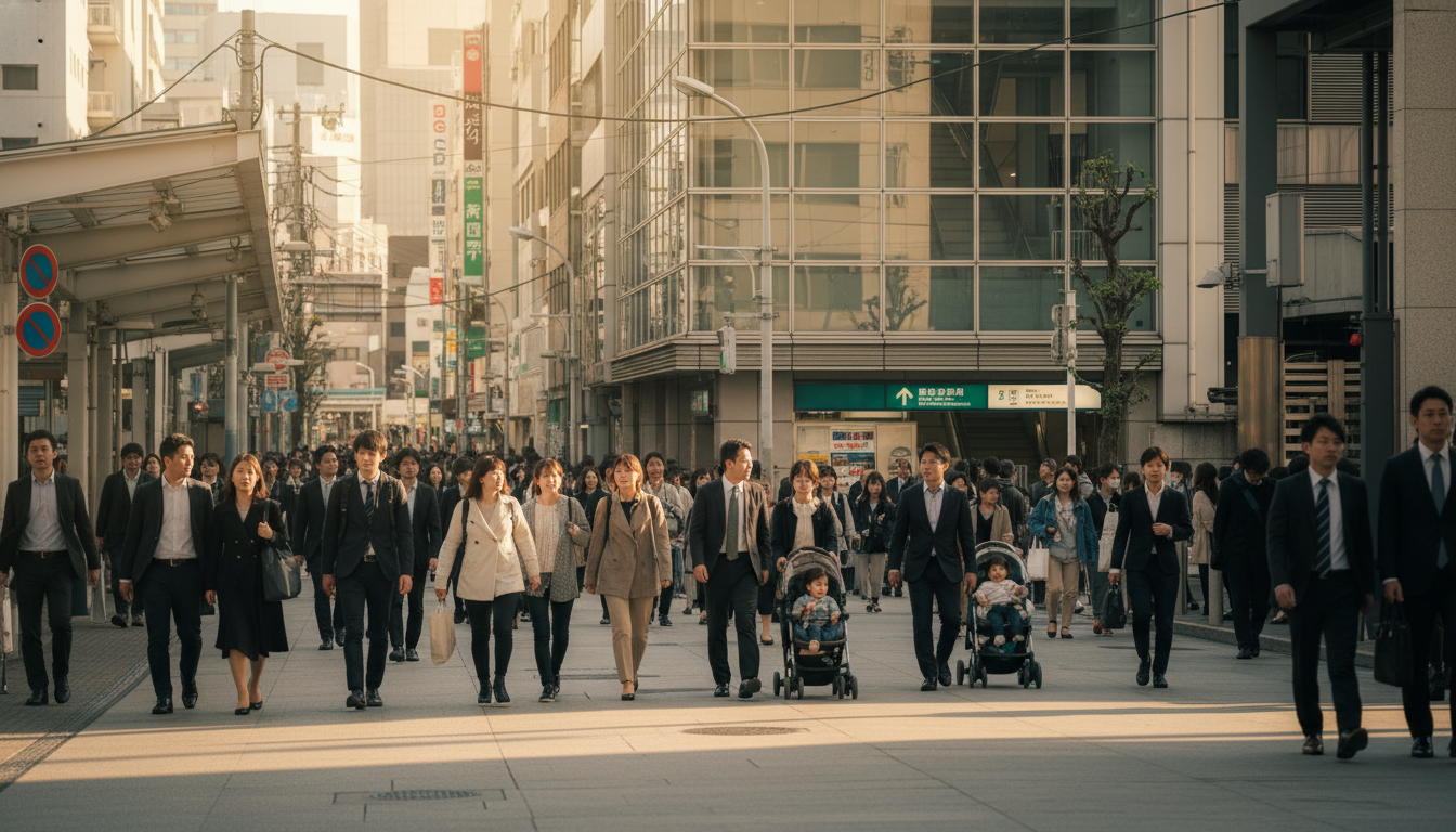 中央区入船エリアの駅周辺と通勤風景