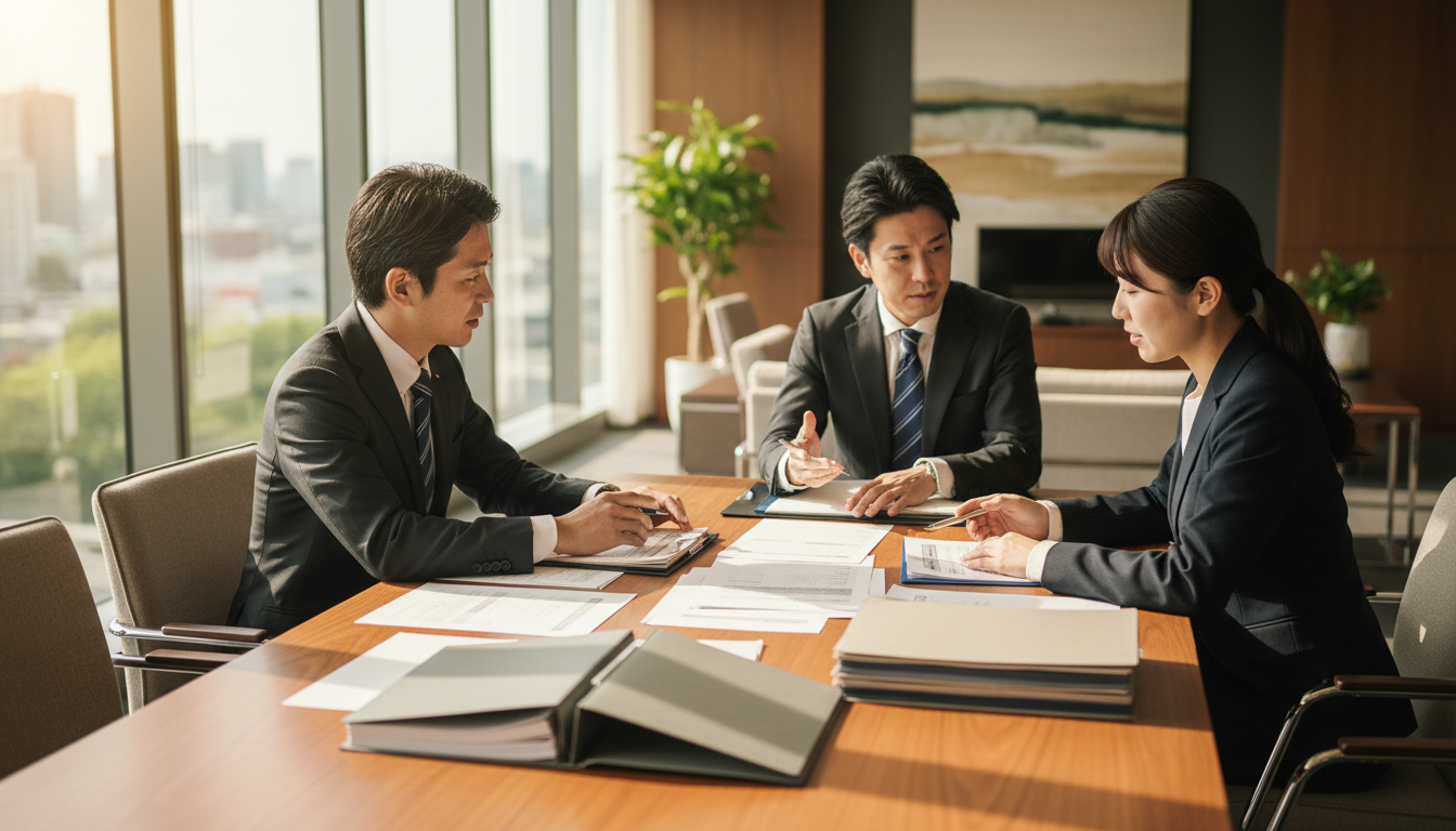 中央区の賃貸契約交渉シーン