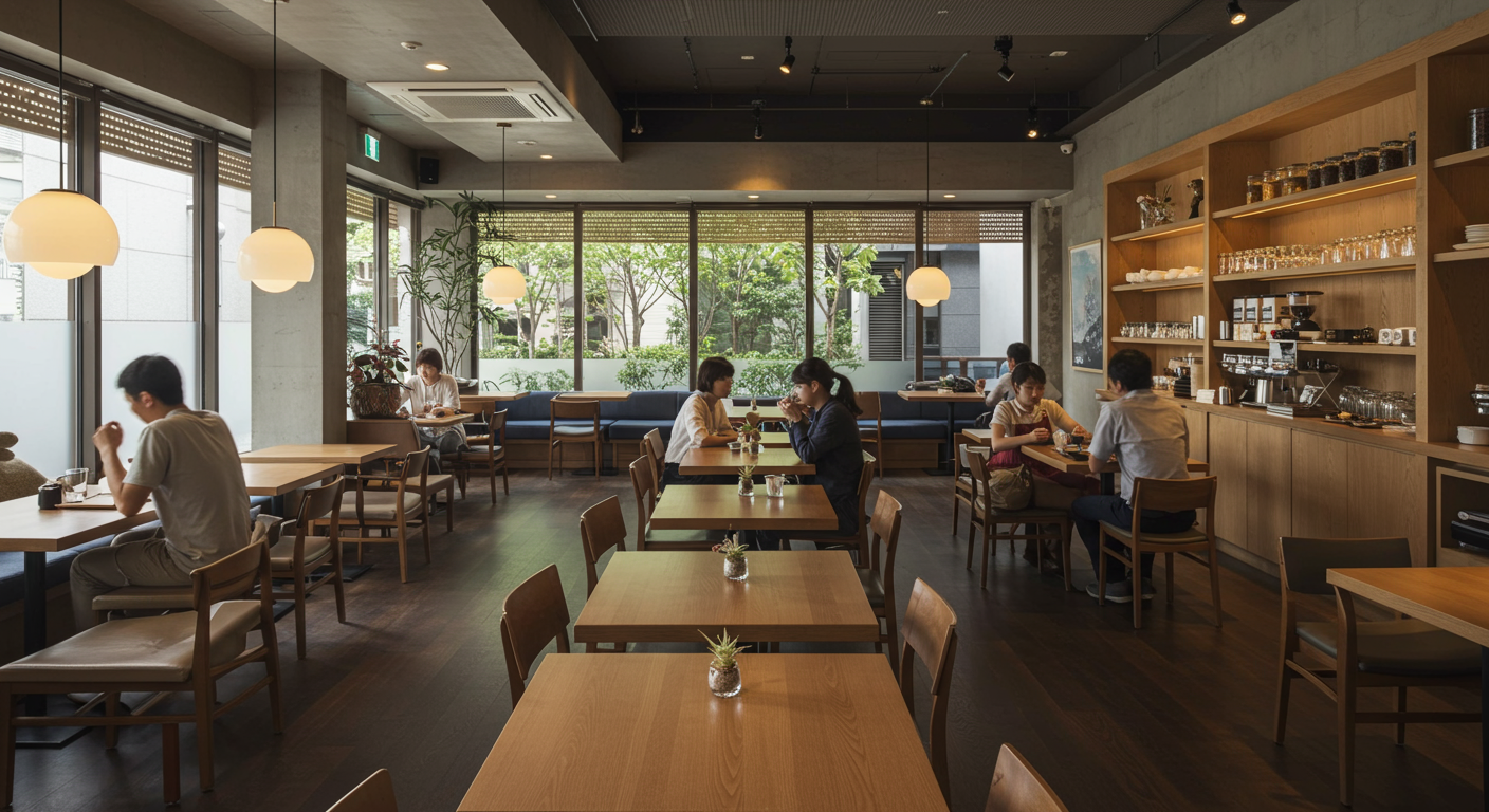 北青山のおしゃれなカフェの様子