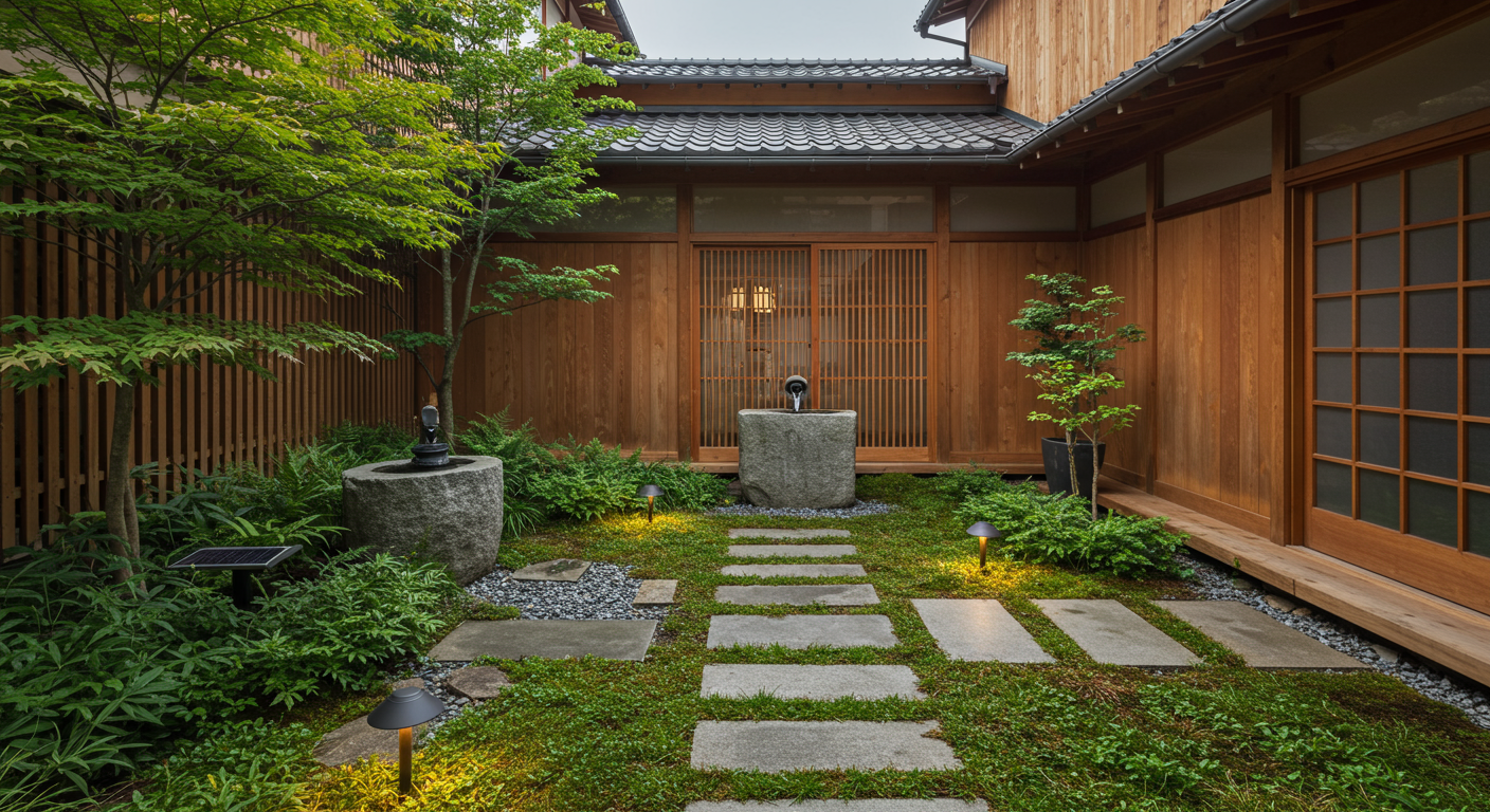 サステナブル素材を使用したエコフレンドリーな外構デザイン