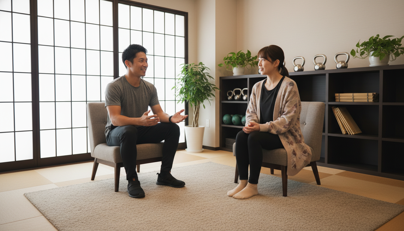 パーソナルトレーナーとのカウンセリング風景