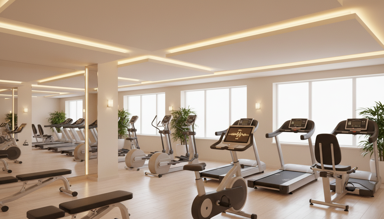 女性専用パーソナルジムでAIトレーニングを行う様子