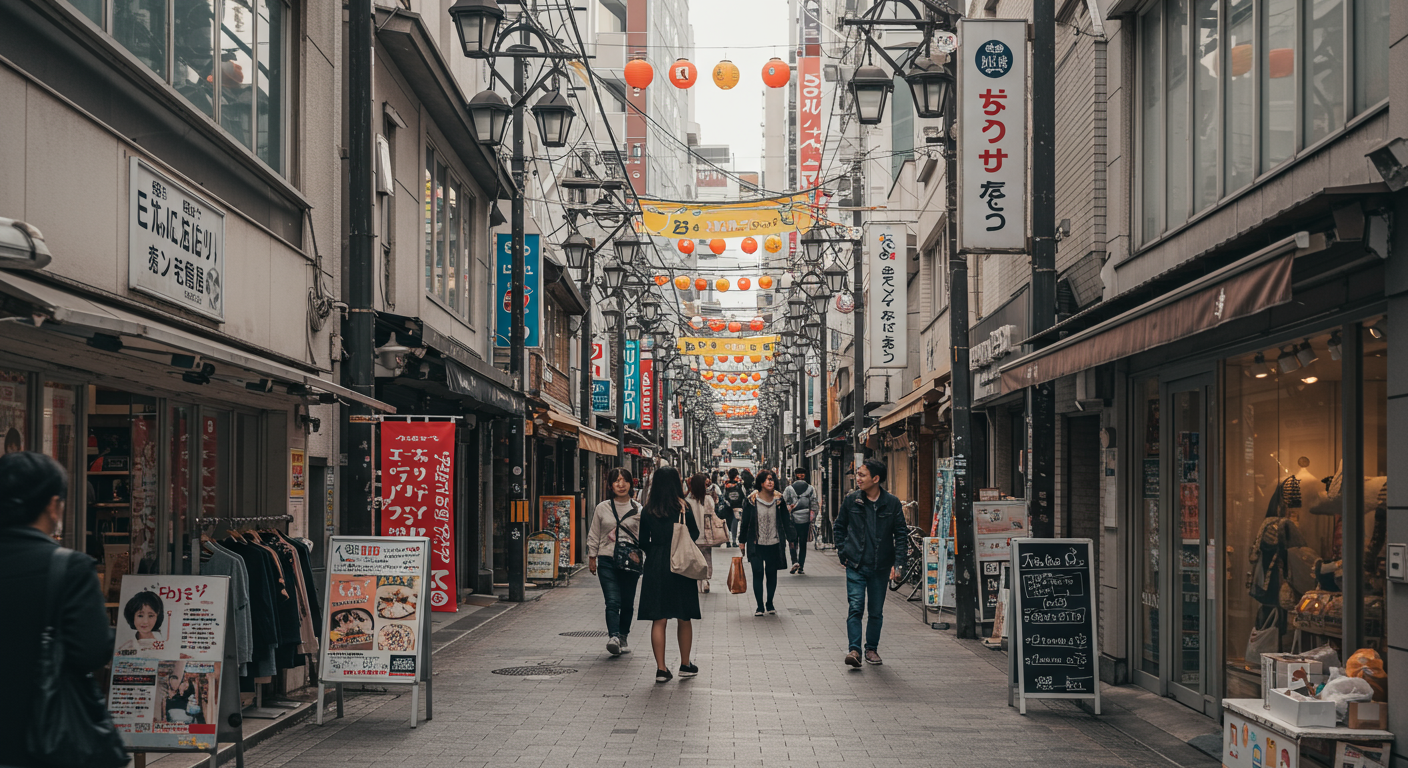 麻布十番の商店街の様子