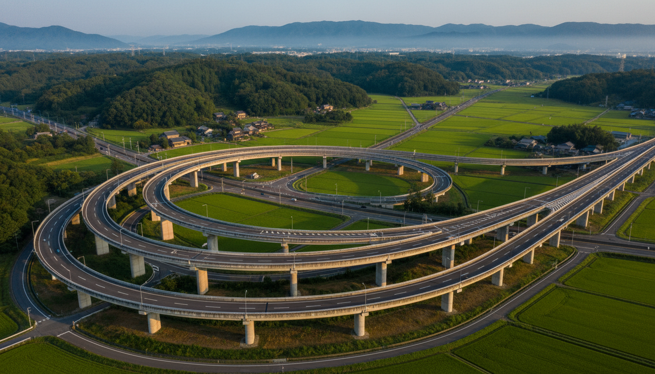 北関東エリアの道路網と申請ルート選定のイメージ