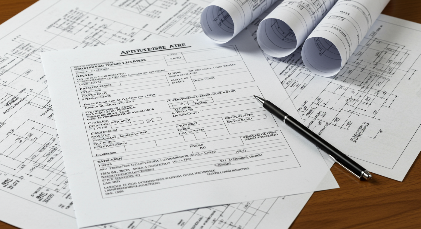 建設業許可申請書類と図面