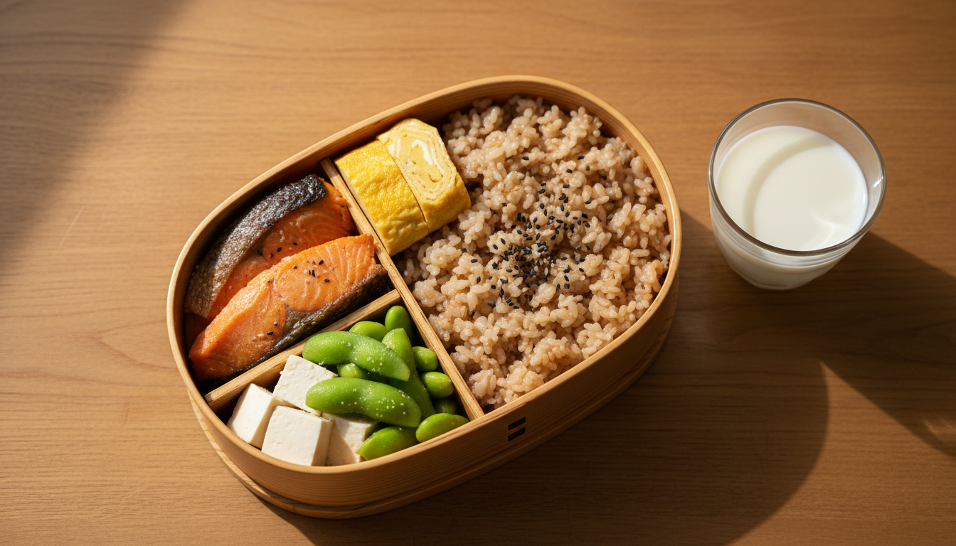 タンパク質を含む食材と女性向けバランス食事の例