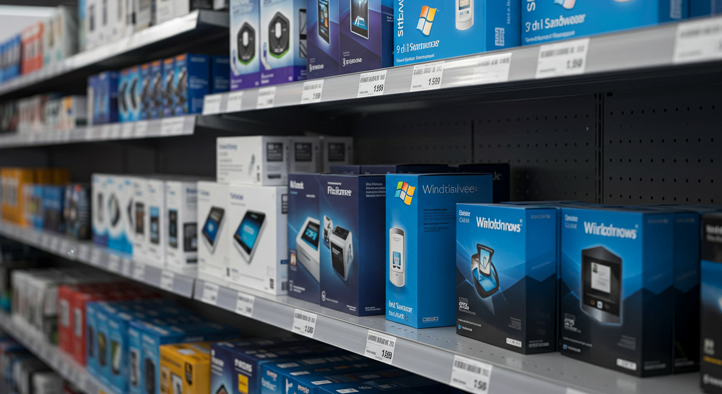 家電量販店のWindows製品ディスプレイ