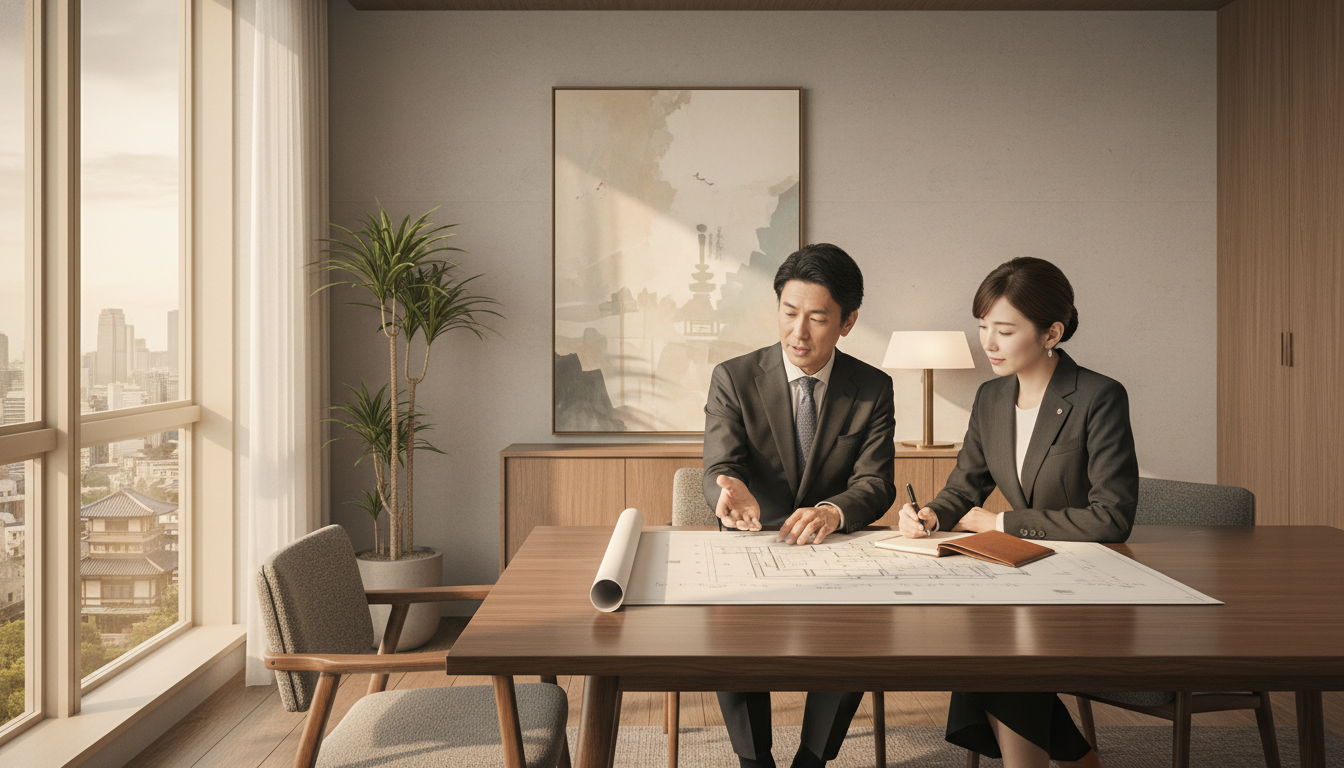 不動産会社での物件相談風景