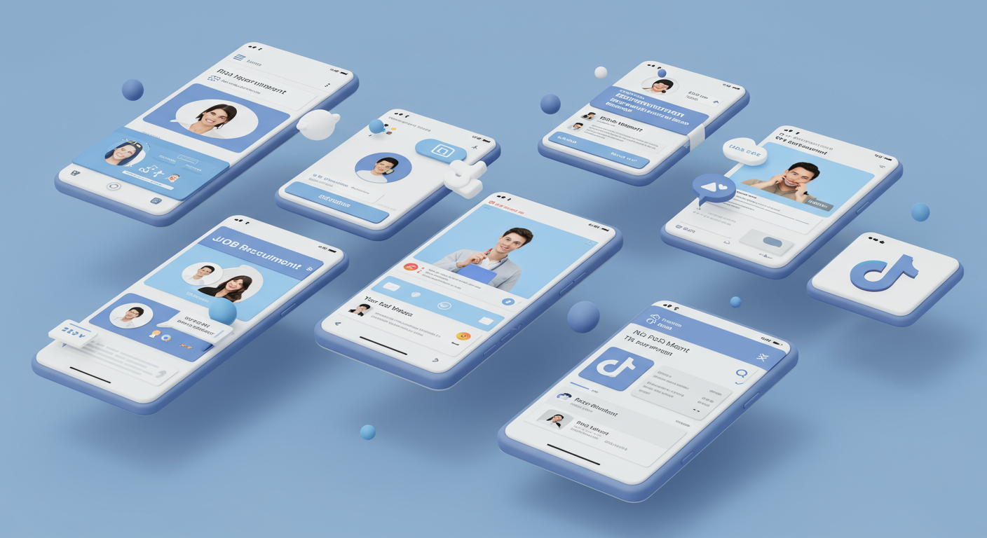 様々なSNSプラットフォームと採用活動のイメージ