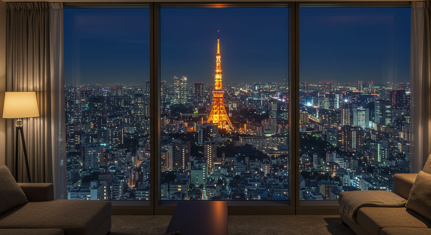 愛宕エリアの高層マンションからの眺望と夜景