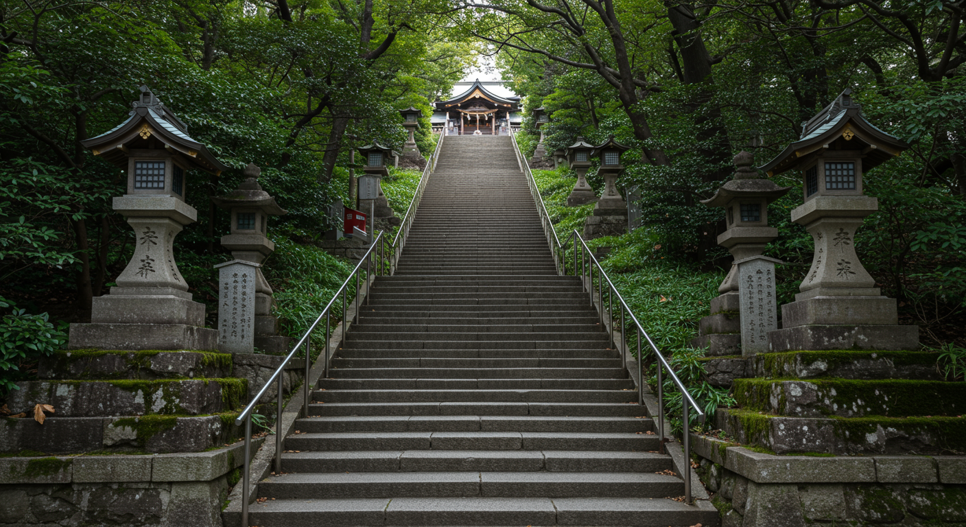 愛宕神社の出世の石段と周辺の坂道