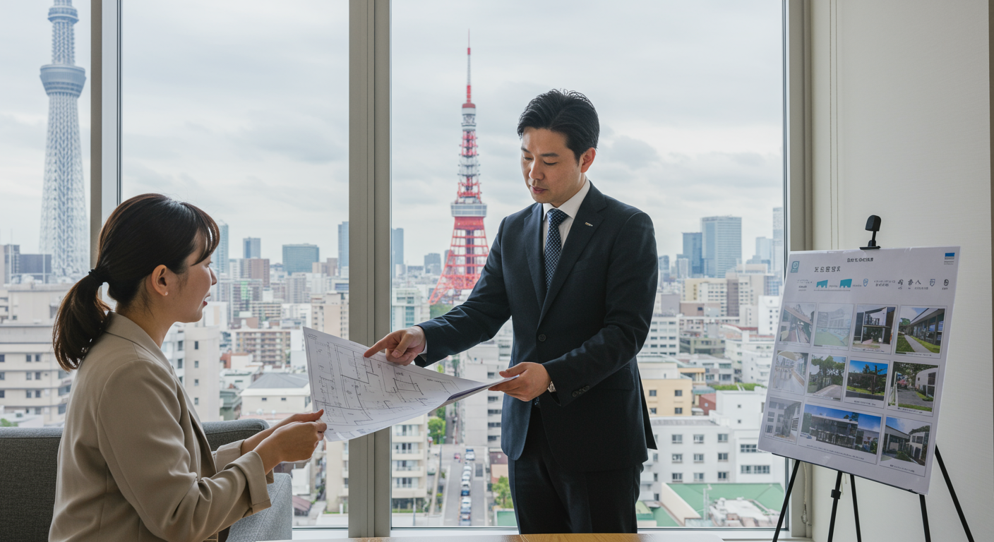 不動産のプロによる愛宕エリアの物件案内の様子