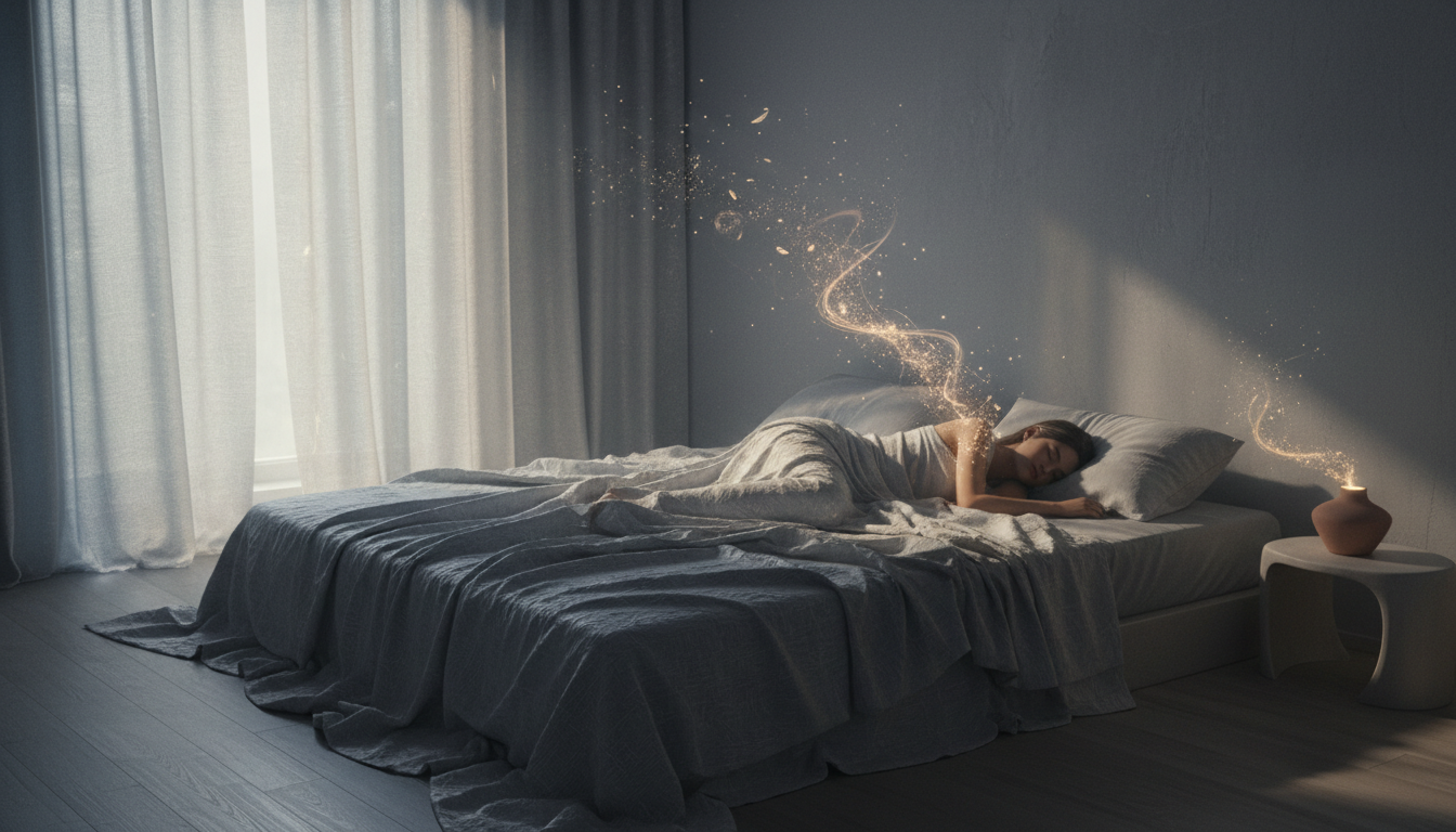 睡眠中の成長ホルモン分泌と睡眠の質の関係を示す図