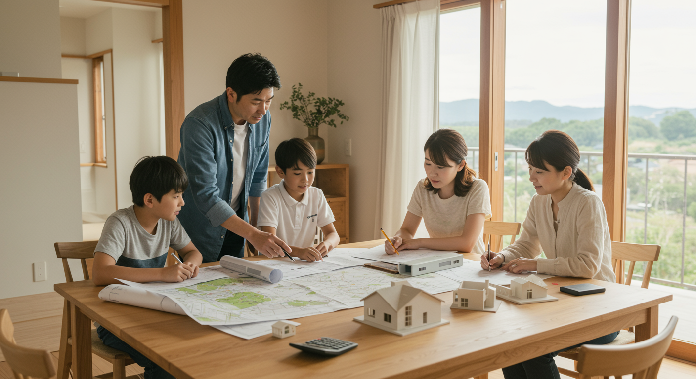 土地と建物のバランスを考える家族