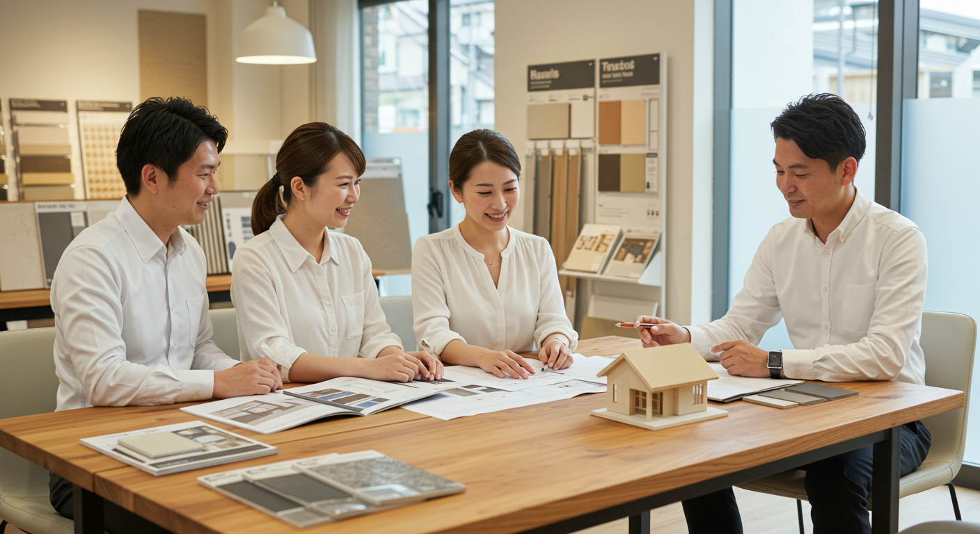 家づくりのパートナーと打ち合わせをする様子