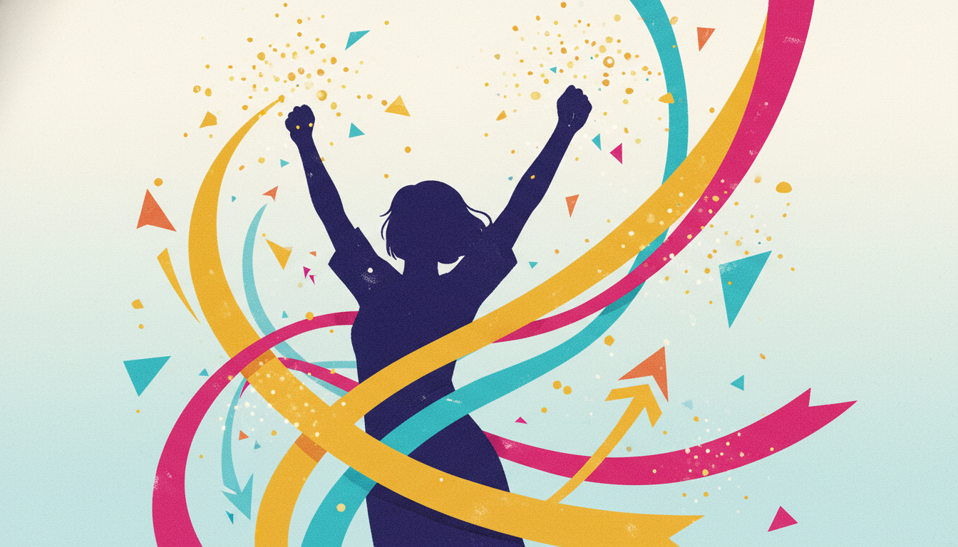 ダイエット成功を喜ぶ女性