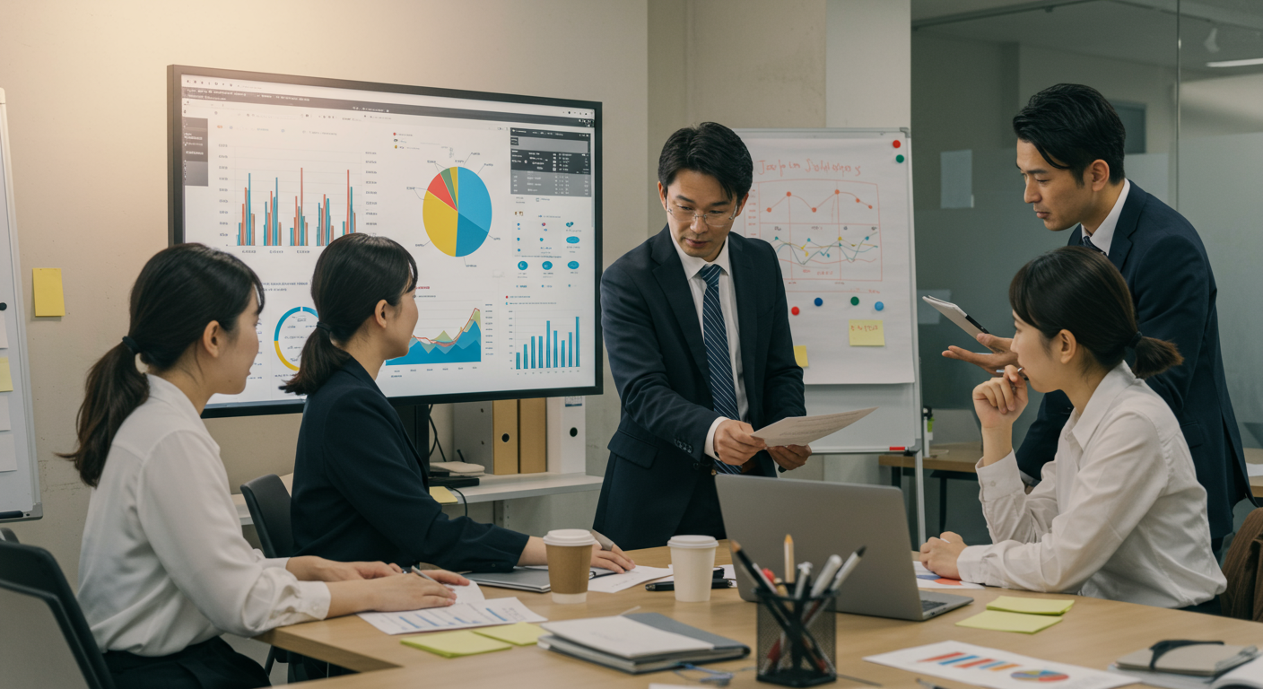 データ分析ツールを活用するインサイドセールスチームの様子