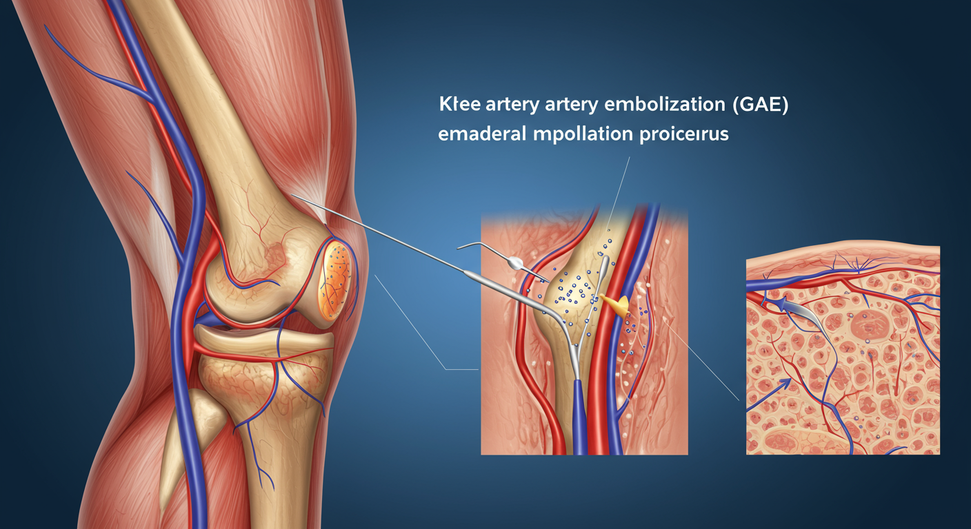膝動脈塞栓術（GAE）の施術イメージ