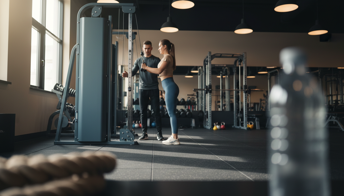 パーソナルジムでトレーナーがメニュー作成するイメージ