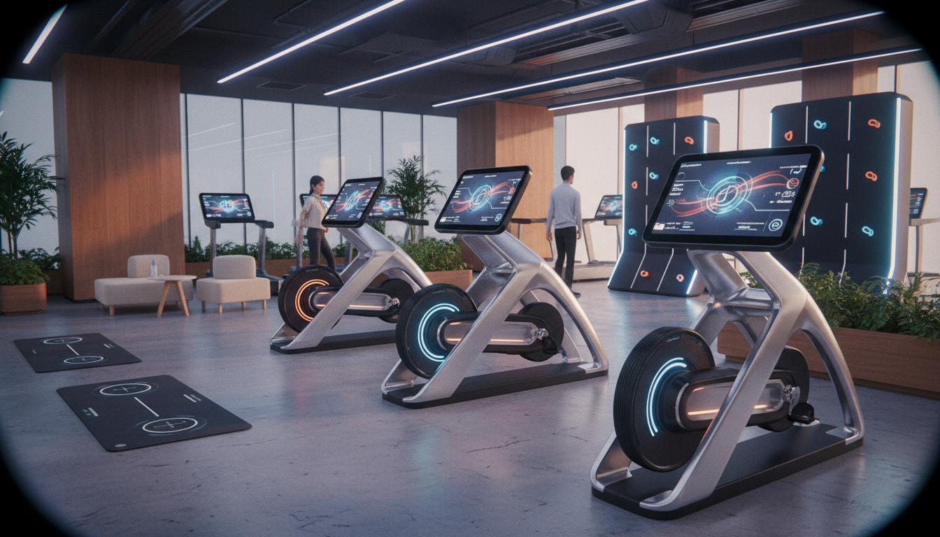 AIマシンでトレーニングする女性