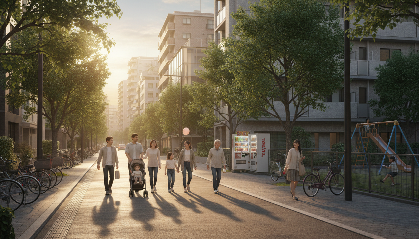 日本橋大伝馬町エリアの住宅街と家族