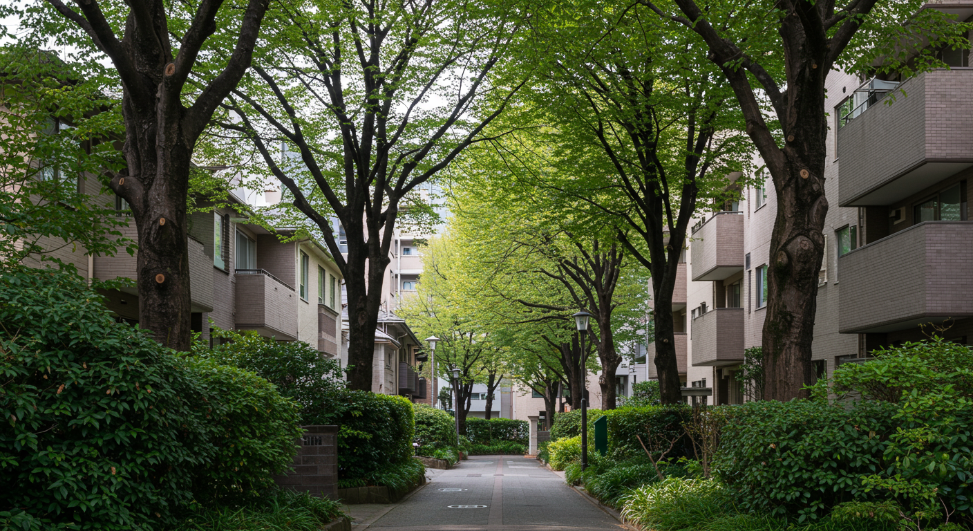広尾エリアの高級住宅街と緑豊かな環境