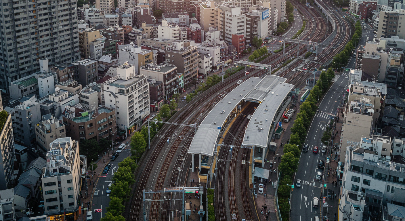 白金高輪駅と周辺の交通アクセスの良さを示す風景