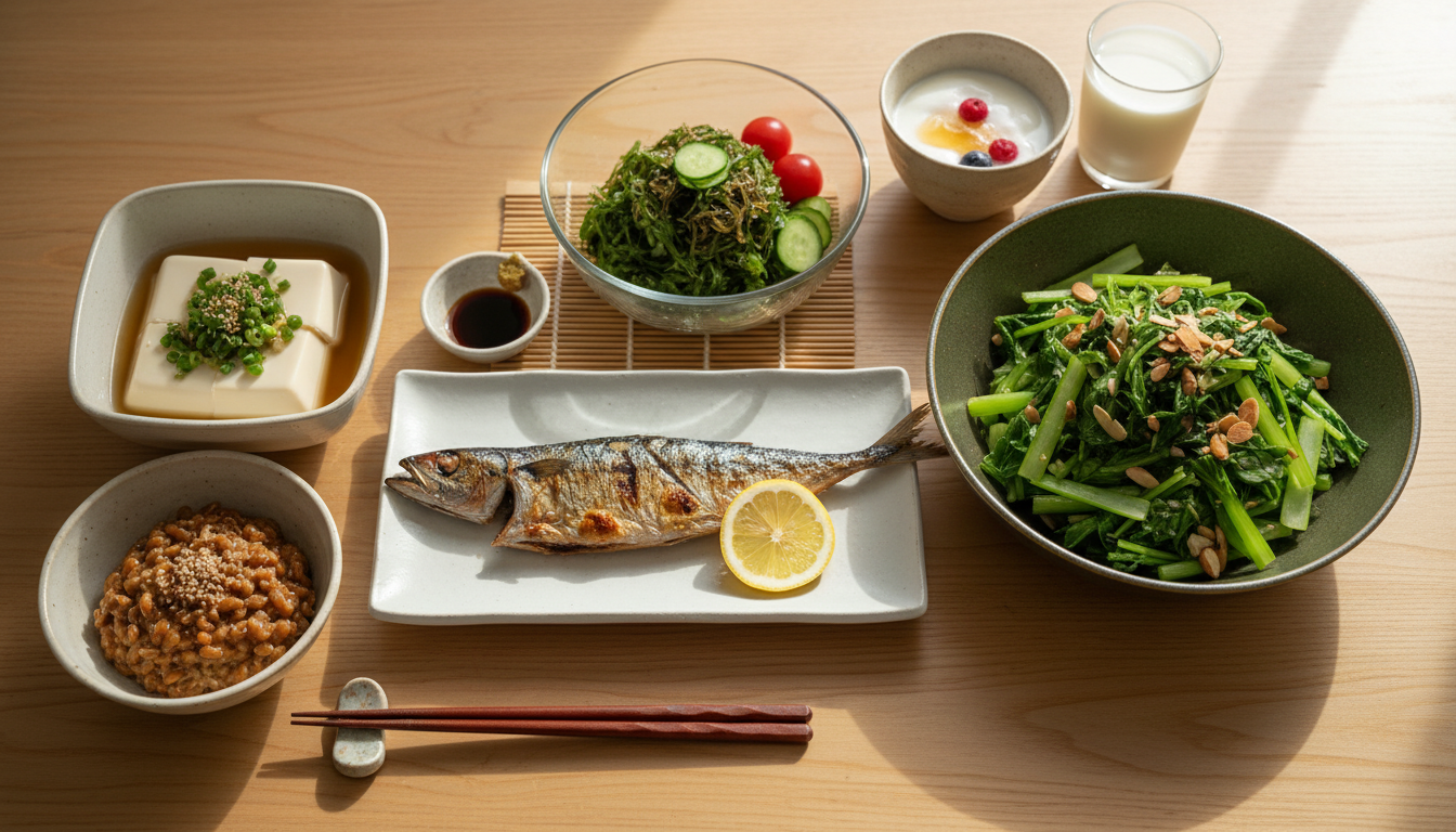 骨の健康をサポートする栄養豊富な食事イメージ