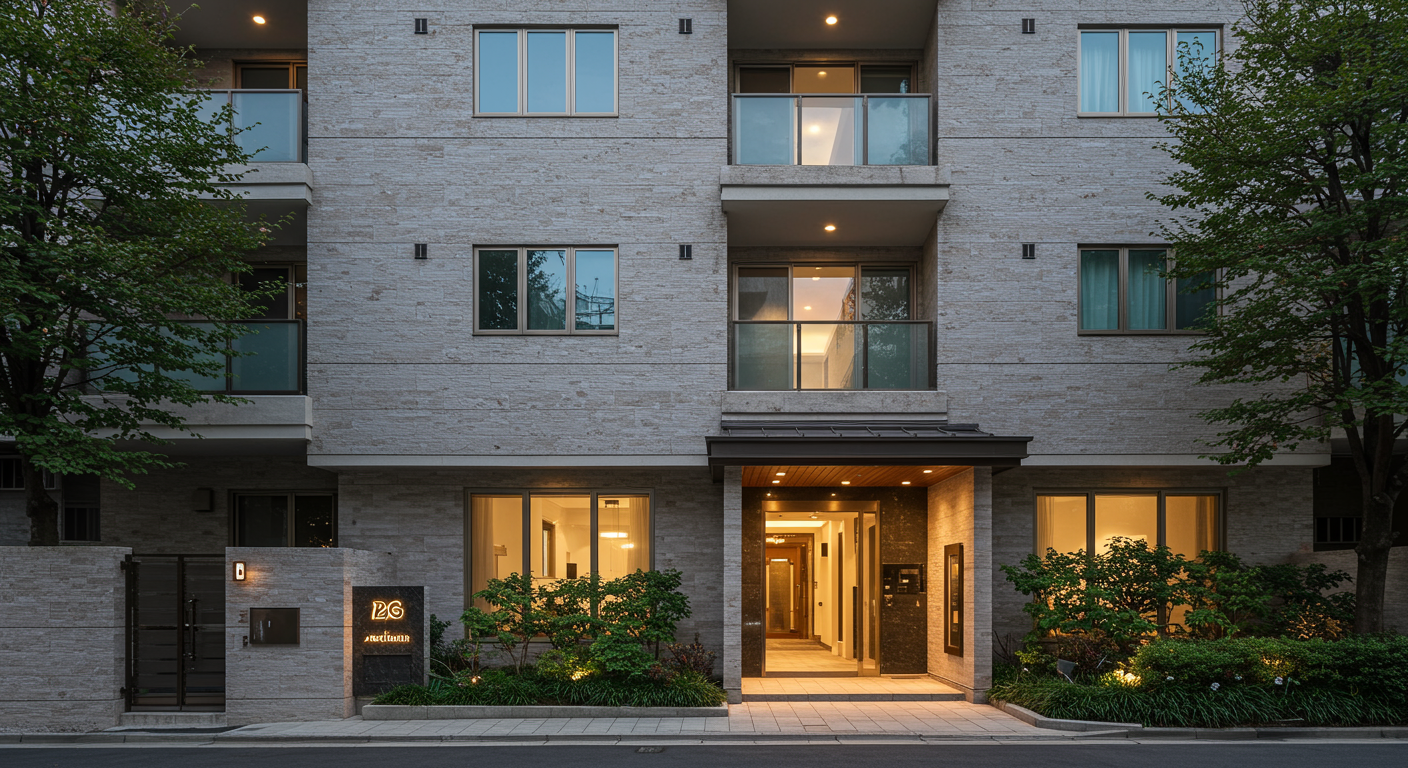 麻布狸穴町の高級マンション外観