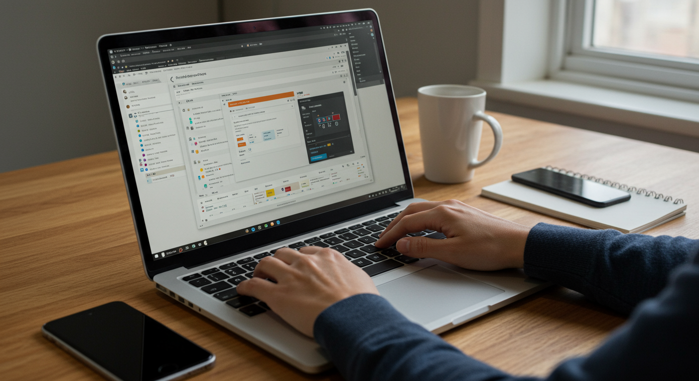 パソコンでOfficeを使用している様子