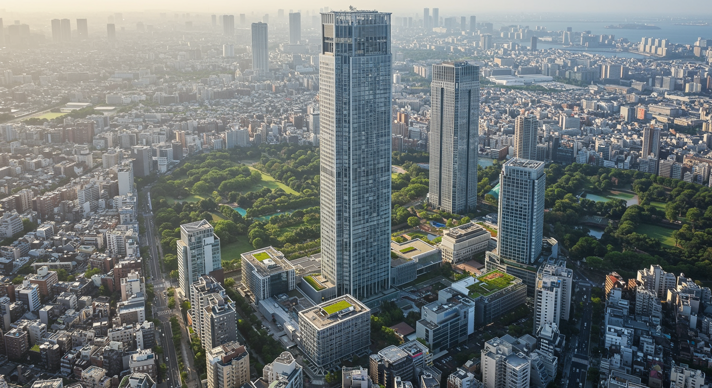 麻布台ヒルズの空撮イメージ