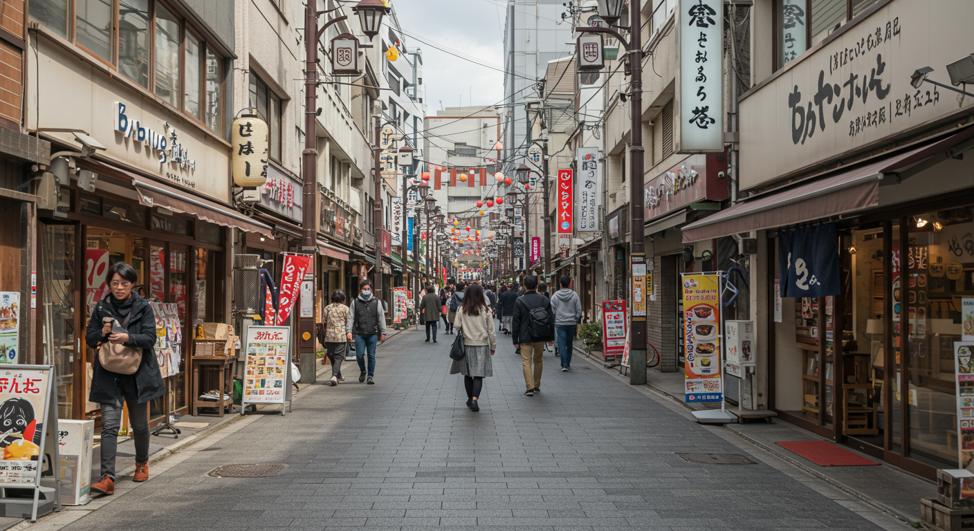 麻布十番商店街の様子