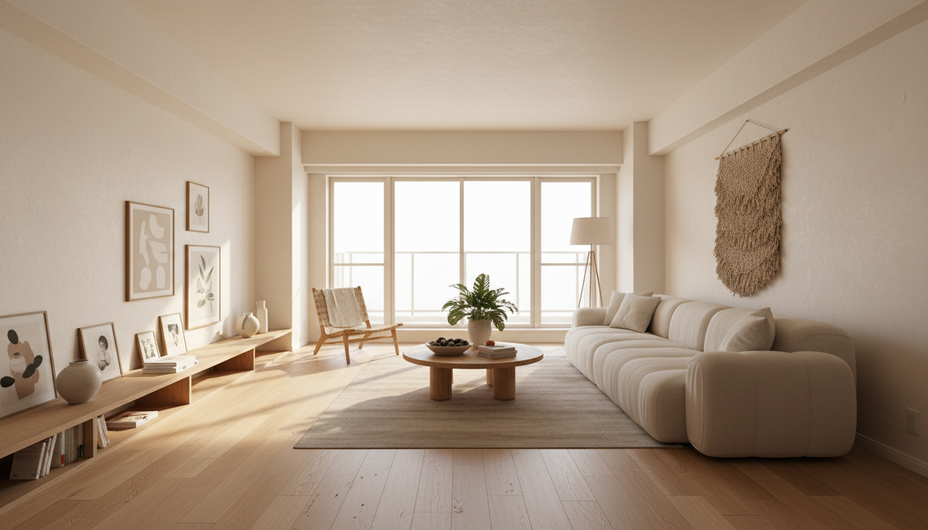 ファミリー向け賃貸物件 広々としたリビングルームの内観