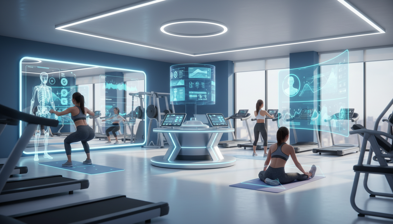 AIパーソナルトレーニング 女性専用ジム 最新フィットネス イラスト